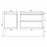 Тумба с раковиной для ванной Uperwood Tanos-Classic Quartz 80 см, белая графит/бетон