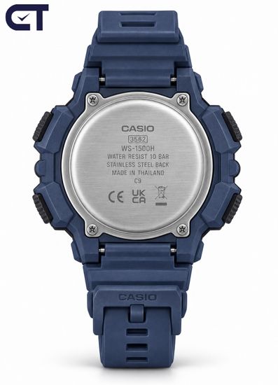 CASIO WS-1500H-2A CASIO Collection унисекс наручные часы — морской цифровой стиль, график приливов и водостойкость 100 м