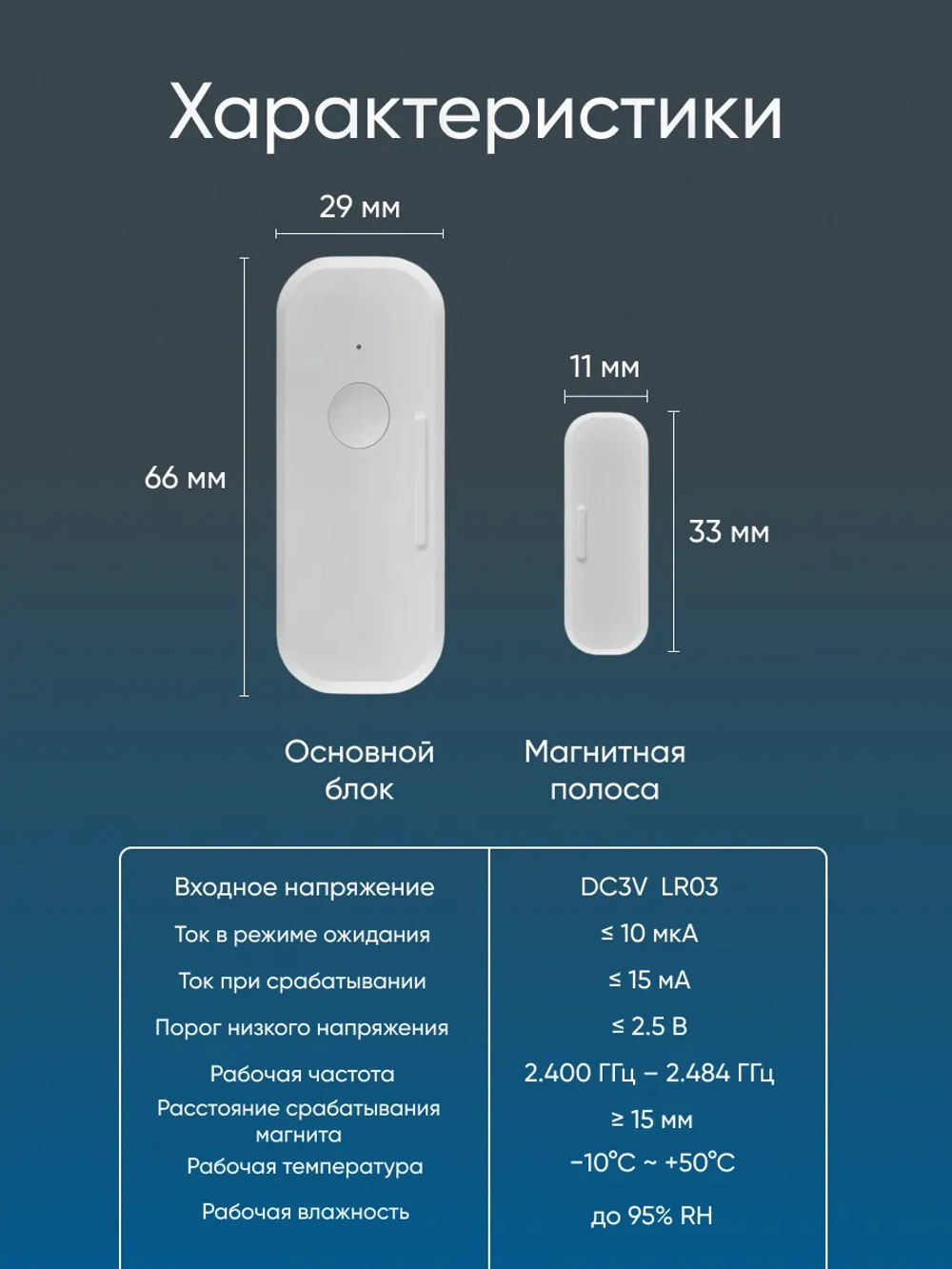 Умный датчик открытия дверей и окон WIFI