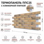 Клинкерная фасадная термопанель ППС25 Береза Керамика Сандиа Песочный 1150x540