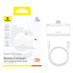 Внешний аккумулятор Baseus Compact 2C 5000mAh 20W - Moon White