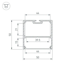 Профиль SL-LINE-5050-LW-3000 WHITE (Arlight, Алюминий) 043978(1)