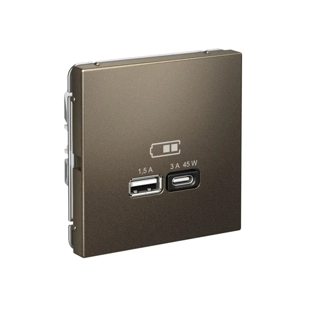 ARTGALLERY USB РОЗЕТКА A + тип-C 45Вт высокоскор.заряд. QC, PD, механизм, МОККО