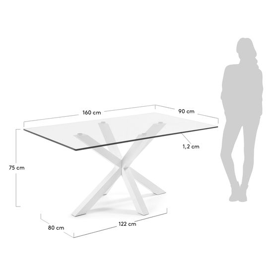 Стол Arya 160x90 стекло белый