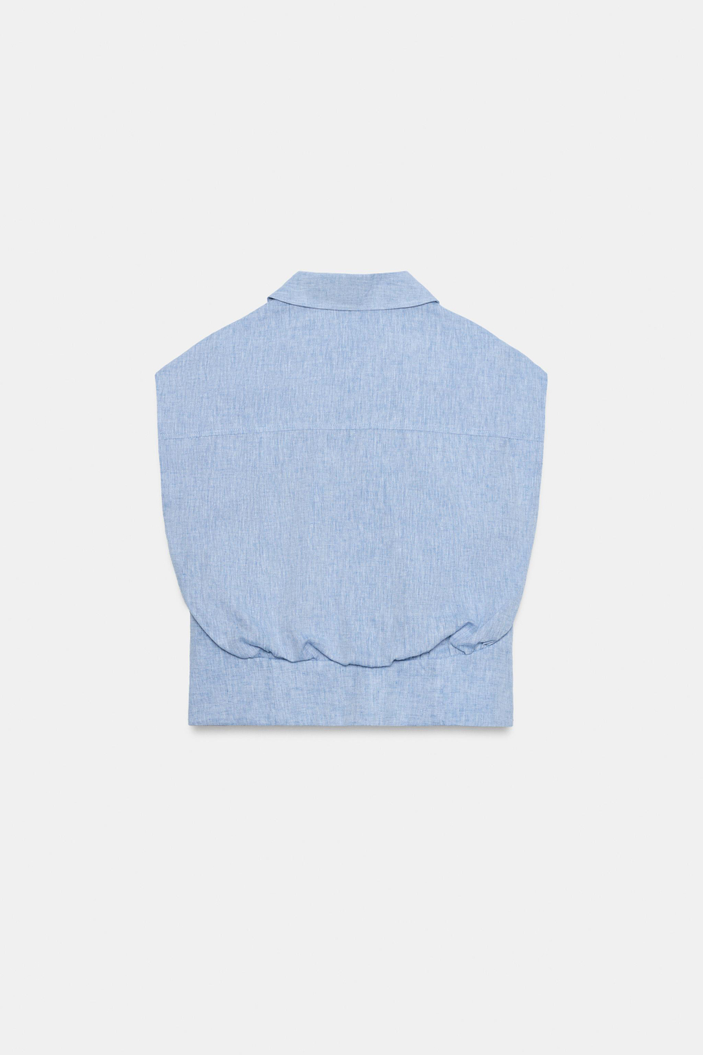 РУБАШКА БЕЗ РУКАВОВ ИЗ СМЕСОВОГО ЛЬНА — ZARA