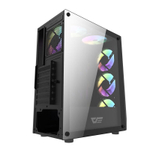 Корпус darkFlash DK150, Без БП, ATX, чёрный, 3xFRGB FAN, 2xUSB2, 1xUSB3, бок: закалённое стекло (DK150-BK)