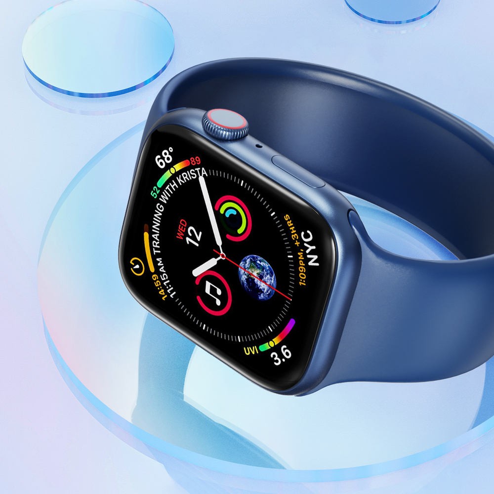 Защитная пленка (2шт.) от Dux Ducis для смарт часов Apple Watch Series 7, 8 и 9, размер 45мм, серия Pmma Screen Protector