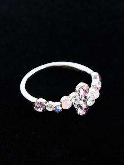 Кольцо Млечный путь с розовыми кристаллами Swarovski