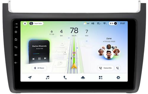 Магнитола для Volkswagen Polo 5 2009-2020 (рамка черная матовая) - Teyes CC4L-DTS монитор 9" IPS, Android 14, Быстрая, Snapdragon 662, CarPlay, 4G SIM-слот