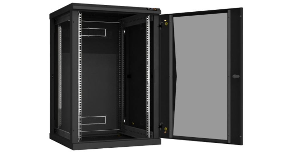 Шкаф настенный 19", 18U TLK TWC-186060-R-G-BK