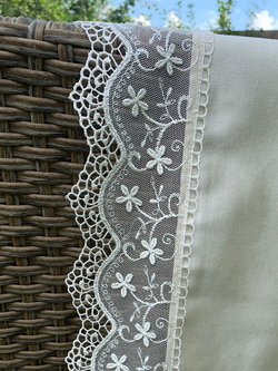 Скатерть 180х270 и 12 салфеток Tieffe Rebecca светло-бежевые