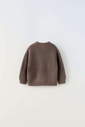 ZARA ТРИКОТАЖНЫЙ СВИТЕР, СЕРОВАТО-КОРИЧНЕВЫЙ