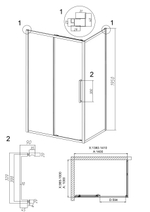 Душевое ограждение Grossman Cosmo 100.K33.02.140.42.00-200.K33.02.100.42.00 (140х100х195) раздвижная,графит сатин,стекло прозрачное,2 места