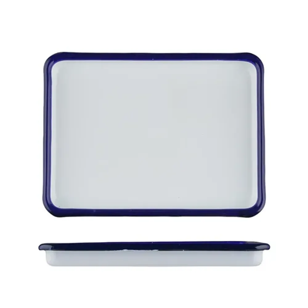 Блюдо прямоугольное 17*12,6*1,8 см 250 мл Blue Rim эмалированая сталь SUNNEX [1]