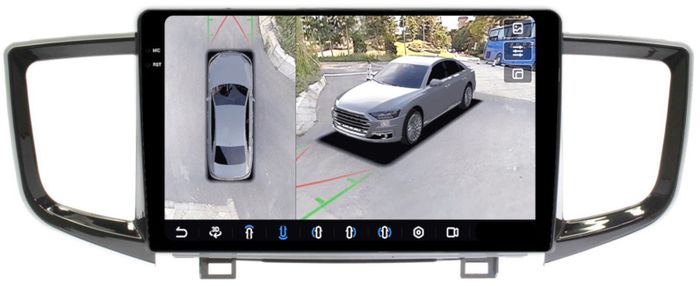 Магнитола для Honda Pilot 3 2015-2023 - FarCar BX1249M-360 монитор 10.36" 2K QLED на Android 13, Быстрая, CarPlay, 4G SIM-слот, 4 камеры в комплекте