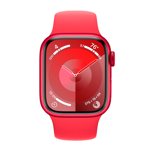 Умные часы Apple Watch Series 9 GPS, 41mm, Aluminium Case with Sport Band M/L, Red (Красный)