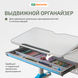Письменный стол для школьников Ergokids Aspen с полкой S-50