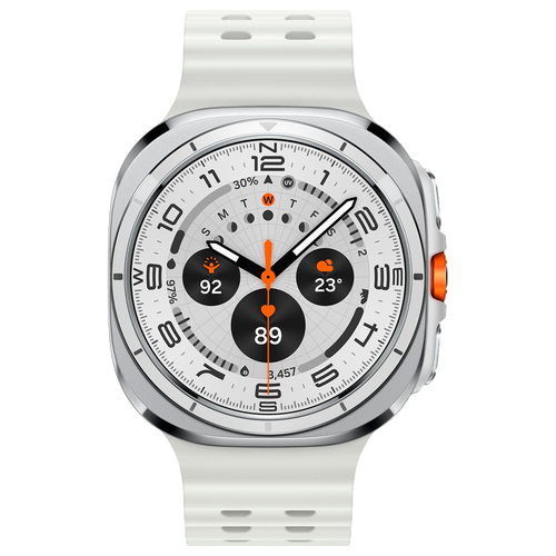 Умные часы Samsung Galaxy Watch Ultra (2025) 47mm LTE, ремешок Marine, Titanium White (Белый титан) SM-L705