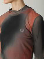 Топ Printed Mesh Mock Neck