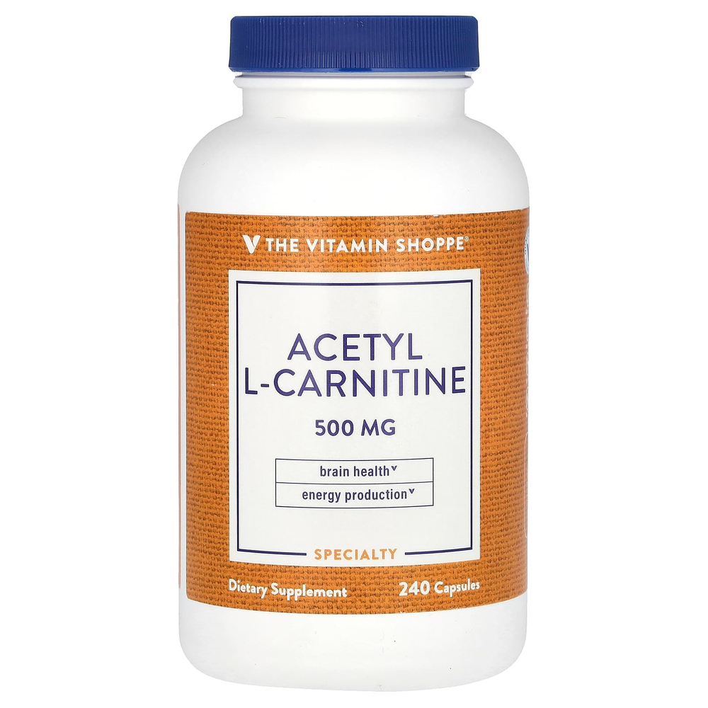 The Vitamin Shoppe, ацетил-L-карнитин, 500 мг, 240 капсул