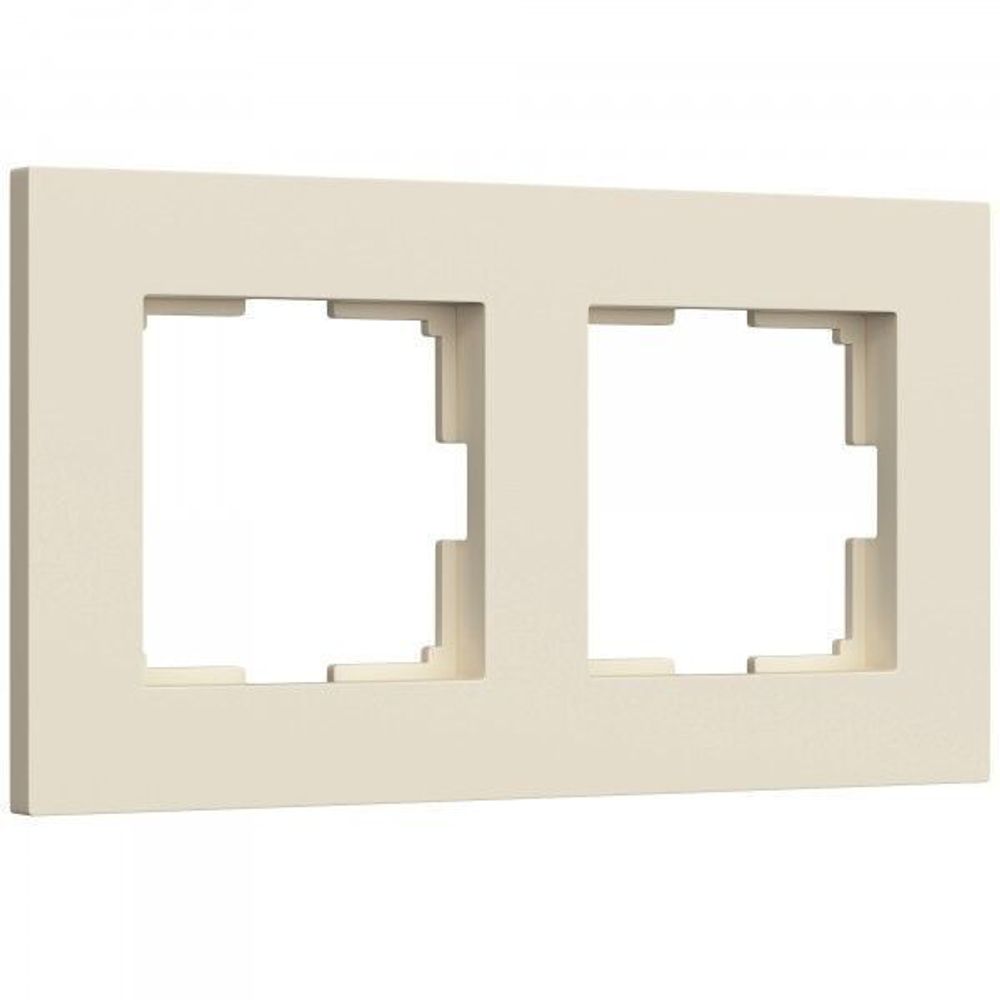 Рамка на 2 поста Slab (айвори матовый) Рамка на 2 поста Slab (айвори матовый)