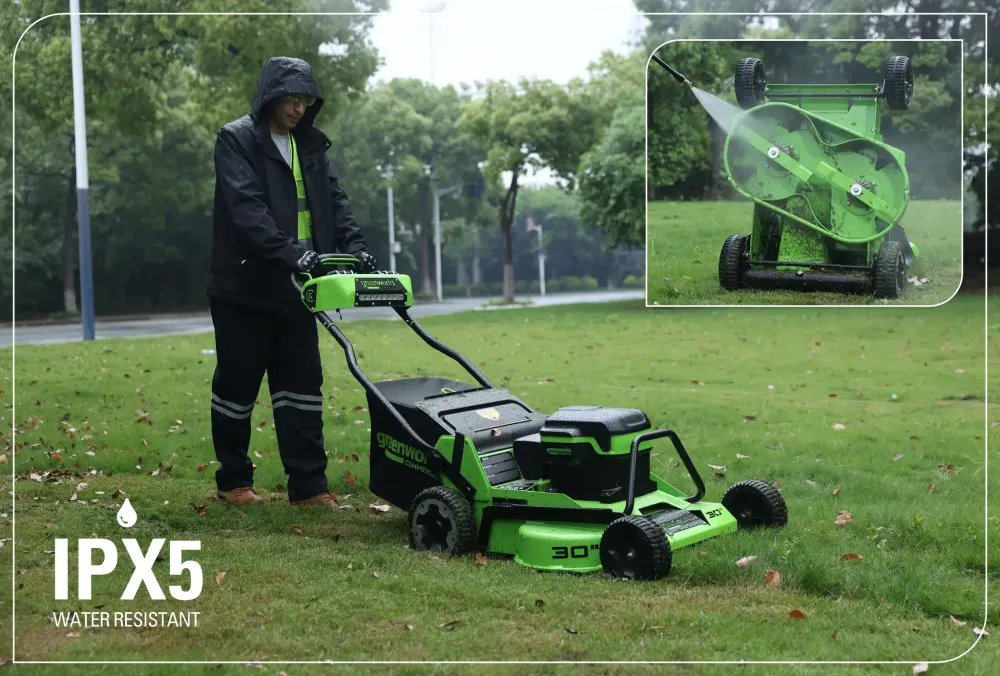 Cамоходная аккумуляторная газонокосилка Greenworks 82LM30S , 82v, 76 см, (2519207U3B), с 3хАКБ 5Ач и ЗУ для 2-х аккумуляторов