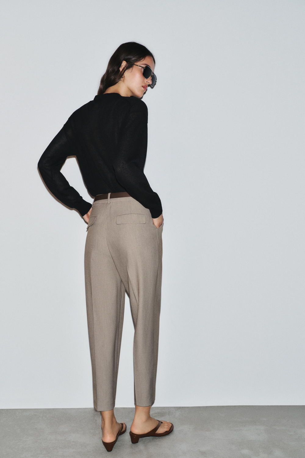 УКОРОЧЕННЫЕ БРЮКИ С РЕМНЕМ — ZARA