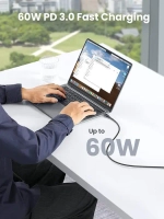 Кабель USB C - USB C, 480Mbps, 3A, QC4.0/PD3.0, 60W, 1m, UGREEN 50997