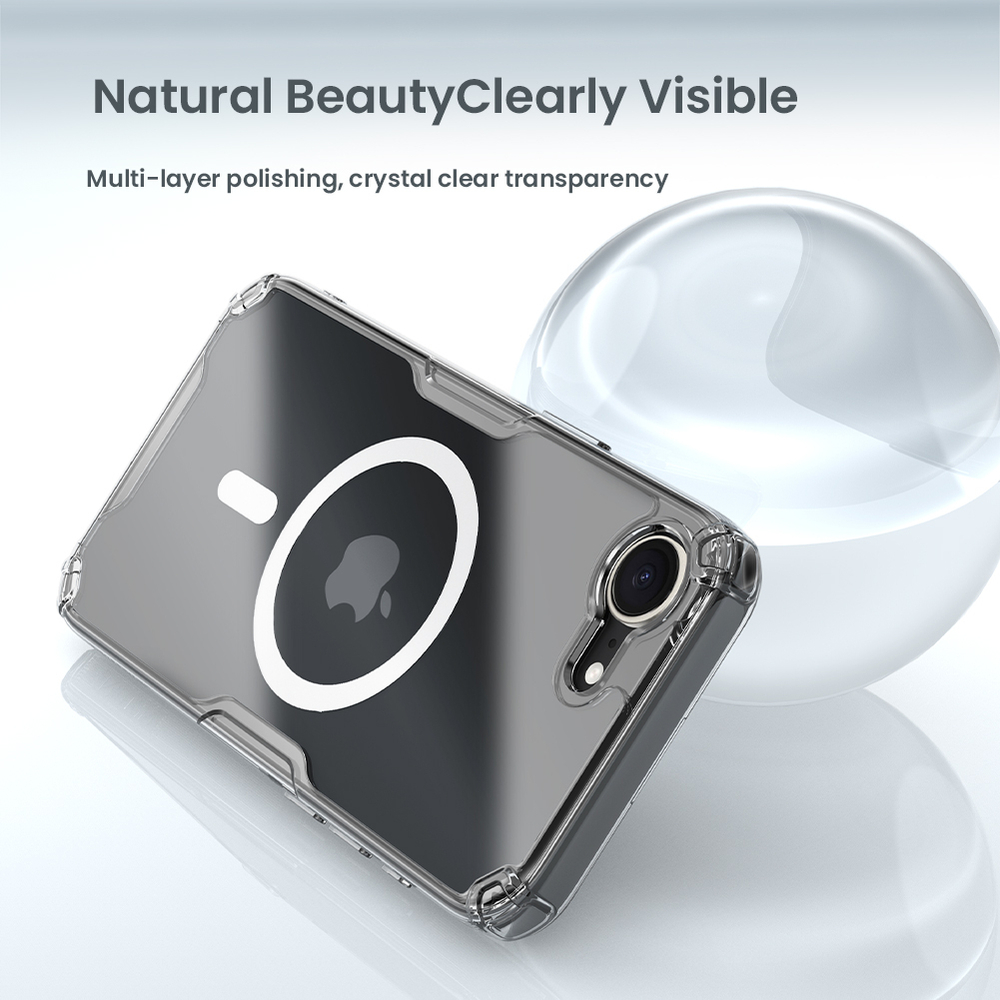 Чехол усиленный от Nillkin с поддержкой MagSafe для iPhone 16e и iPhone 17e, серия Nature TPU Pro Magnetic
