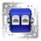 Механизм розетки компьютерной двойной RJ45+RJ45 Cat 6 Voltum S70 VLS0602M