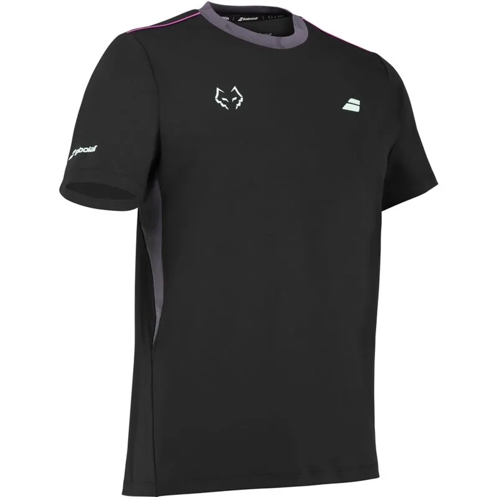 Мужская теннисная футболка Babolat Crew Neck Lebron - black/black