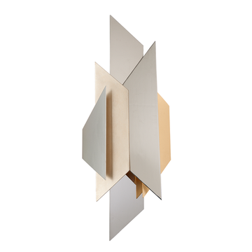 Corbett Modernist Wall Sconce, 31 cm, Pol Ss W Silver/Gold Leaf