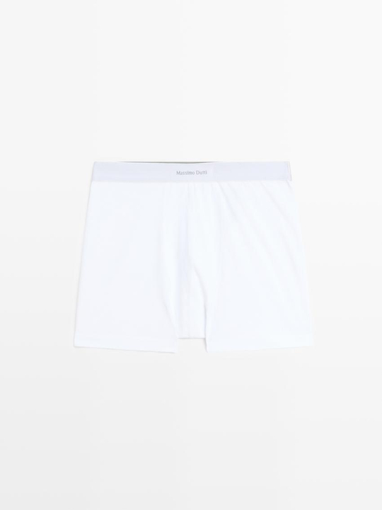 Massimo Dutti Боксеры с поясом и логотипом, белый