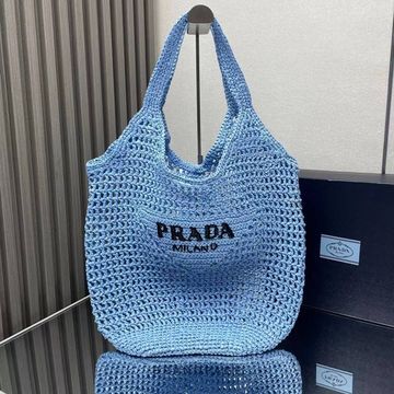 Сумка-шоппер голубая от Prada BP5-759229