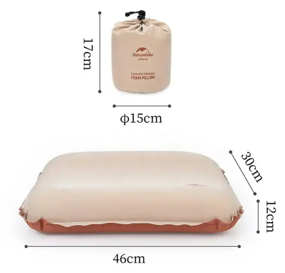 Подушка самонадувающаяся Naturehike 46x30x17см, бежевая