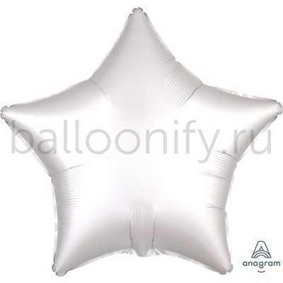 Фольгированная фигура, звезда, 19"/48СМ Сатин White