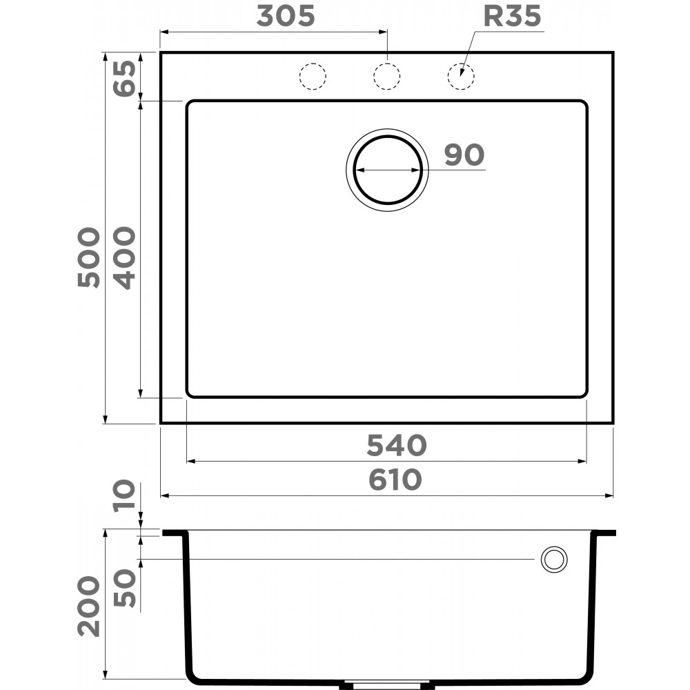 Кухонная мойка Omoikiri Bosen-61-BL