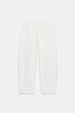 ZARA ДЖИНСЫ Z1975 BARREL С ВЫСОКОЙ ПОСАДКОЙ, БЕЛЫЙ