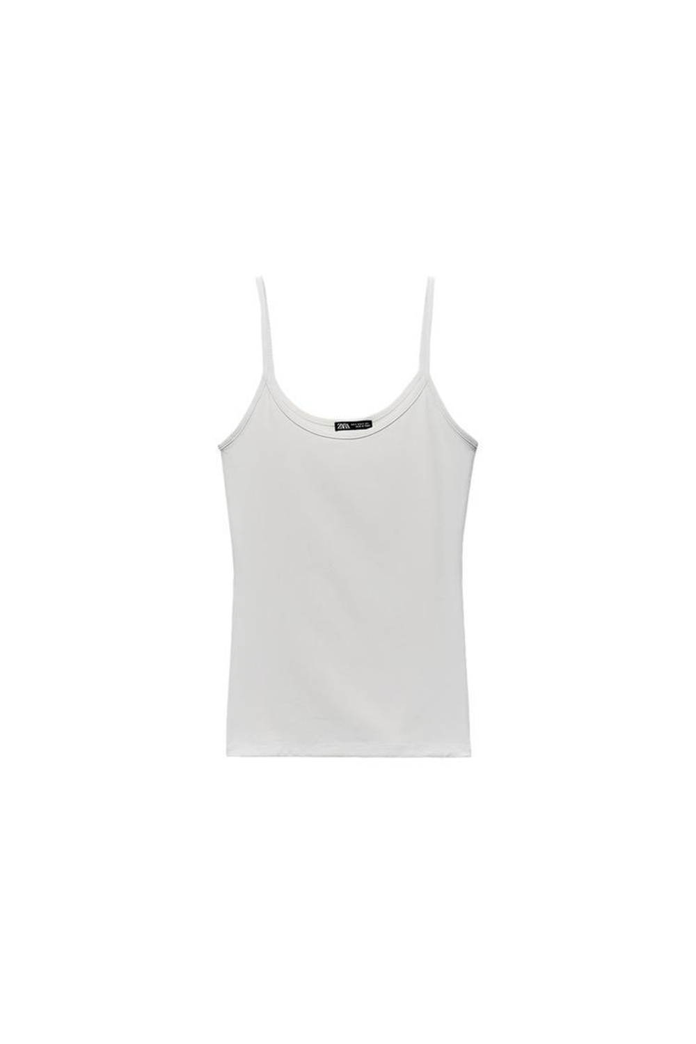 ZARA ТОП ИЗ ПОЛИАМИДА НА ТОНКИХ БРЕТЕЛЯХ, ЭКРЮ