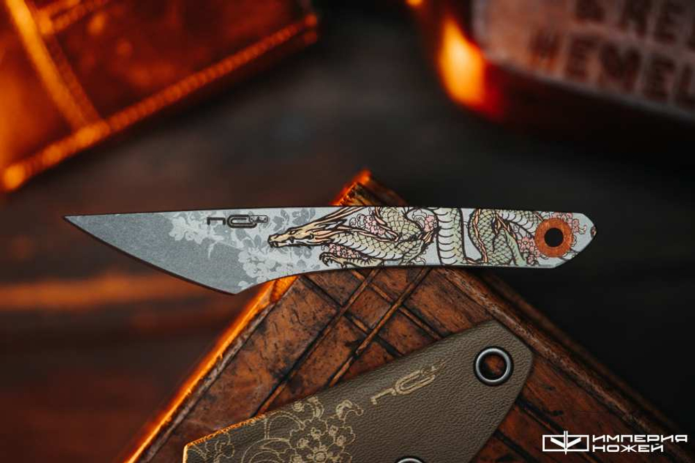 Нож NC Custom KOI Dragon, Grey