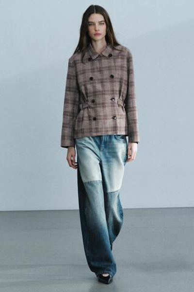 БЛЕЙЗЕР В КЛЕТКУ С ХЛЯСТИКАМИ — ZW COLLECTION — ZARA