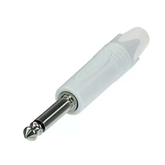 Neutrik NP2X-WT кабельный разъем Jack 6,3мм TS (моно) штекер, для кабеля Ø 4 - 7мм, белый
