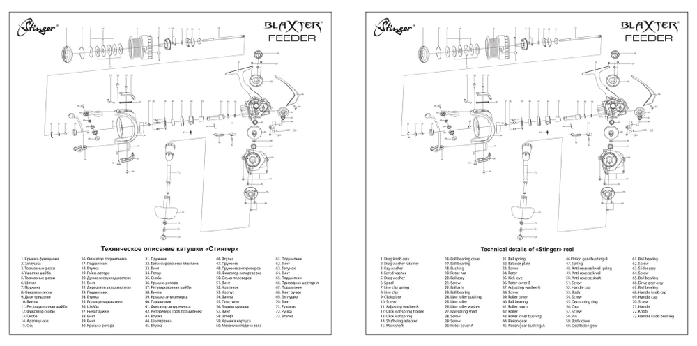 Катушка рыболовная безынерционная Blaxter Feeder 4520