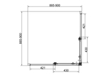 Душевой уголок Vincea Слим 8мм (Slim 8mm) VSS-4SL900CLBN, 900*900, брашированный никель, стекло прозрачное
