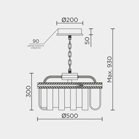 Подвесная люстра ML.9542.500 GD Modelux