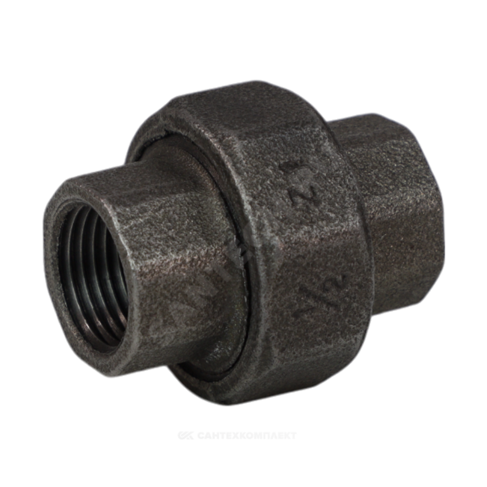 Соединитель прямой американка чугун Ду 15 (1/2") ВР/ВР конусный Fittex PLUS
