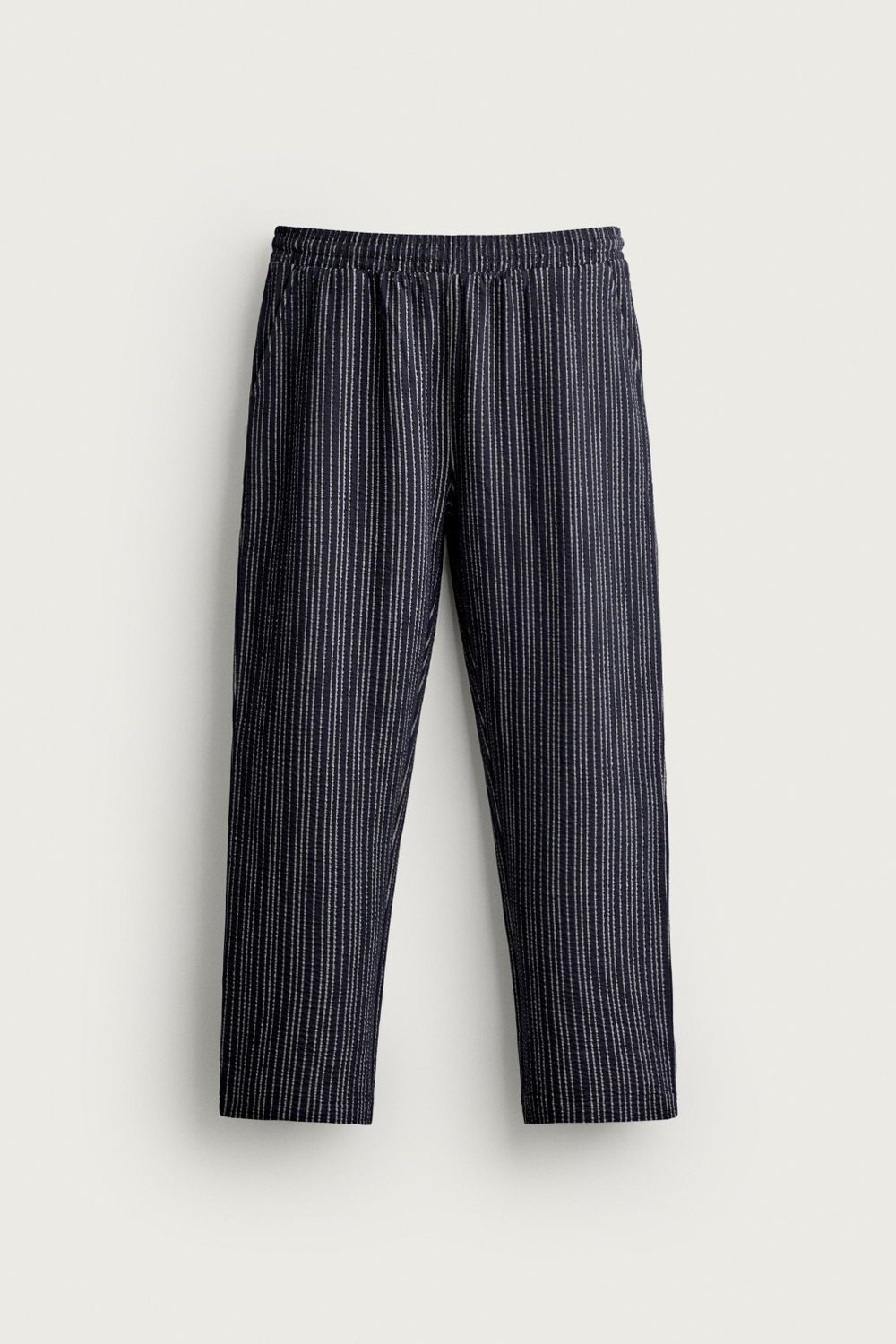 КОНТРАСТНЫЕ БРЮКИ SEERSUCKER RELAXED FIT — ZARA