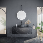 Тумба подвесная под раковину Sancos Stone, керамогранит Nero Marquina 1200х400х495, арт. ST120NM