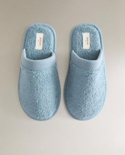 ZARA HOME ДЕТСКИЕ МАХРОВЫЕ ТАПОЧКИ, СИНИЙ