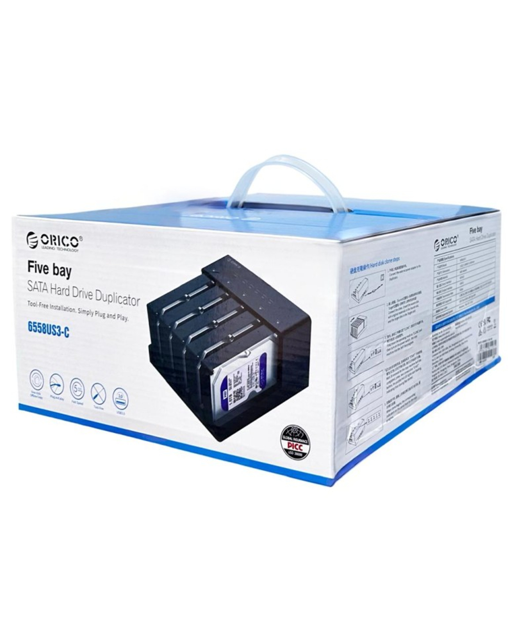 Док-станция для 5 HDD Orico 6558US3-C черный